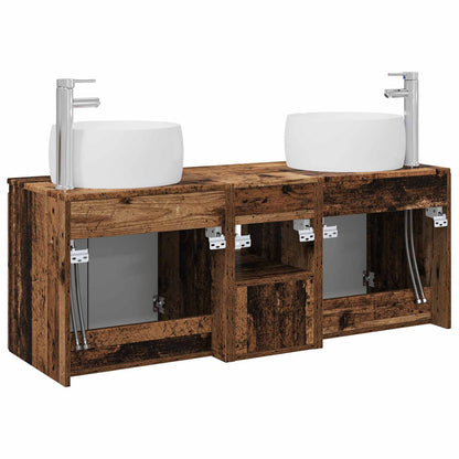 Badkamerkastenset 3 st Oud hout 49,5 x 44,5 x 66 cm