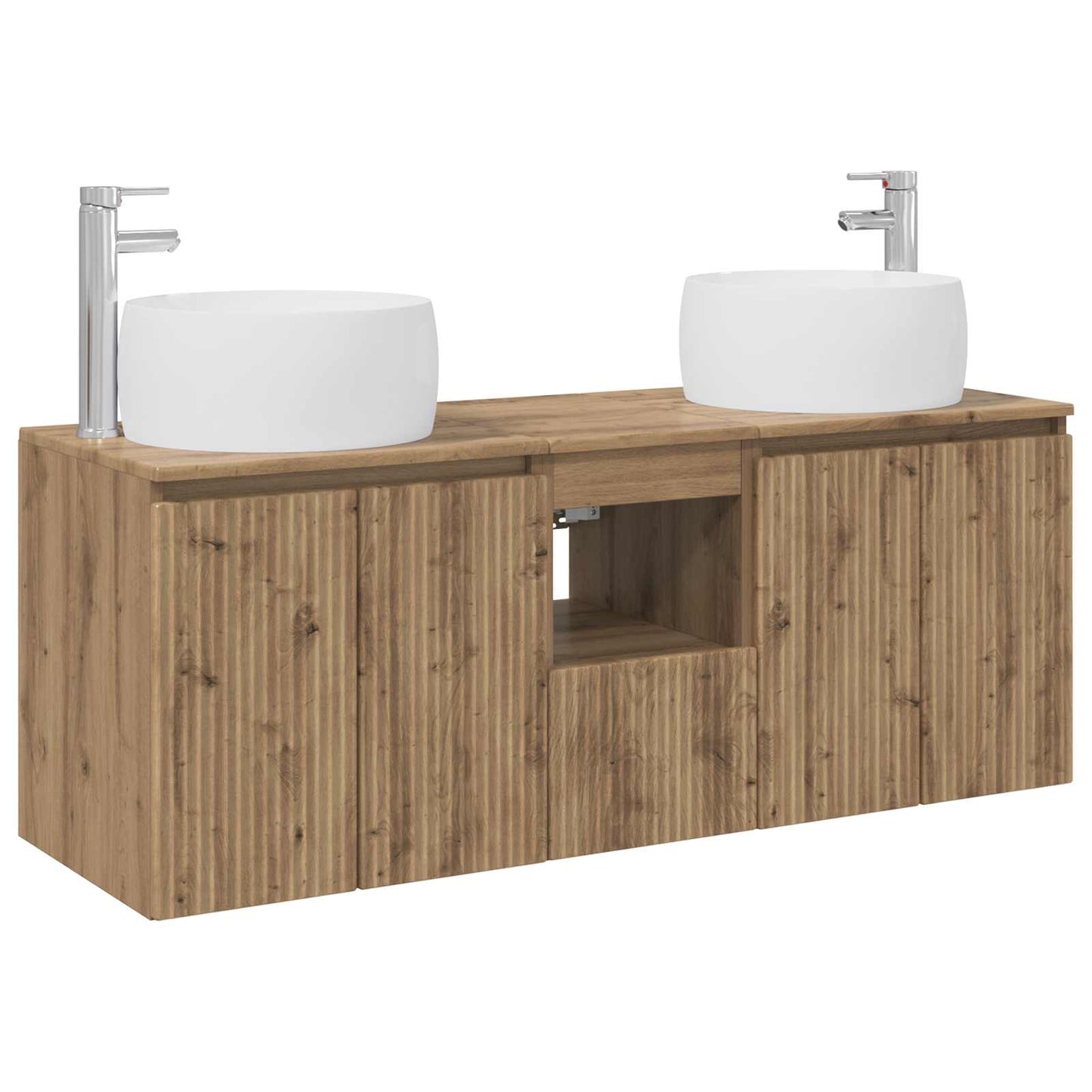 Badkamerkastenset 3 st Artisanaal eiken 49,5 x 44,5 x 66 cm