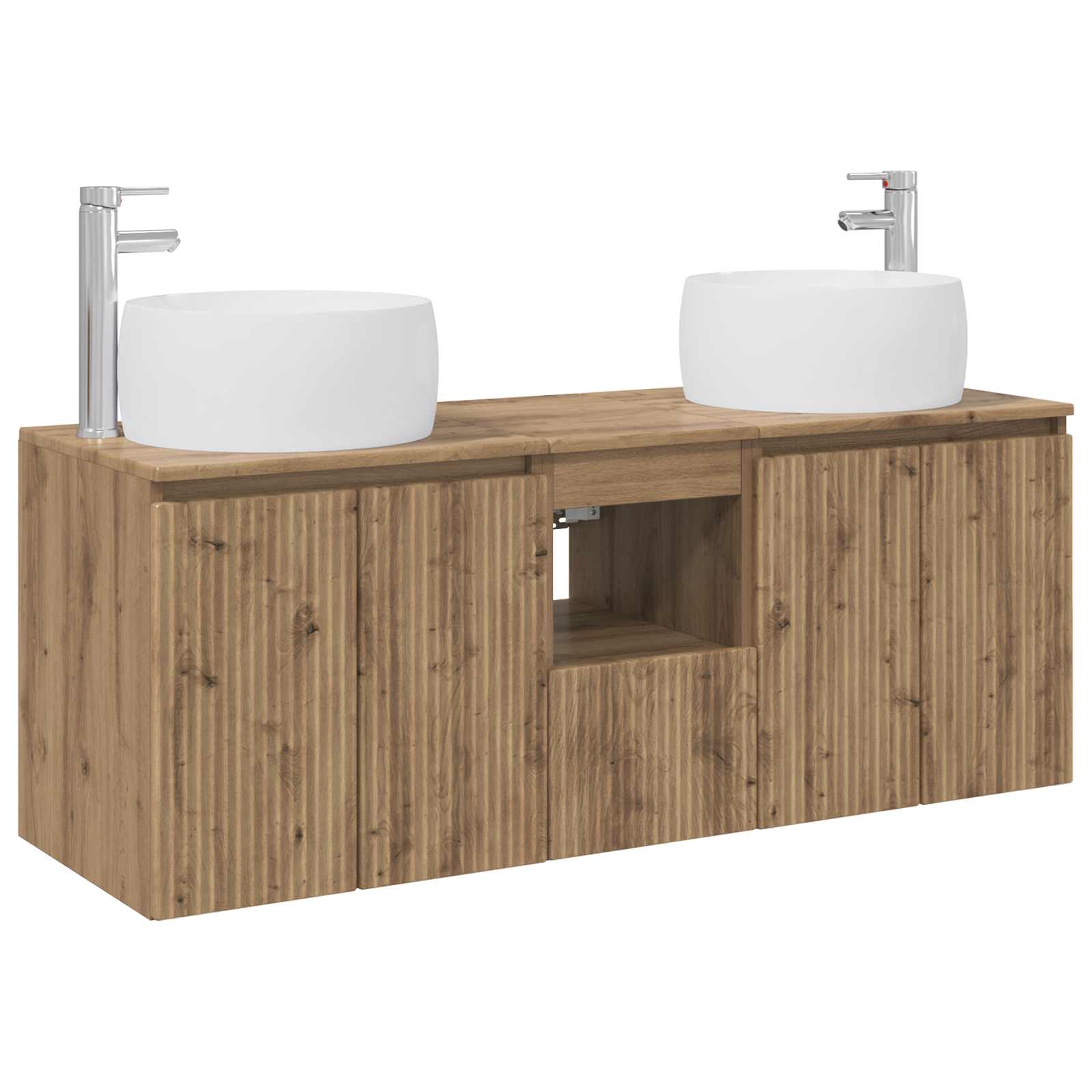 Badkamerkastenset 3 st Artisanaal eiken 49,5 x 44,5 x 66 cm