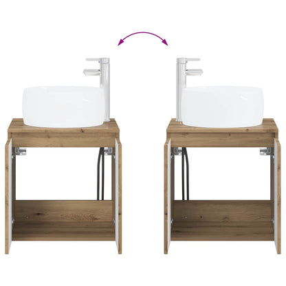 Badkamerkastenset 3 st Artisanaal eiken 49,5 x 44,5 x 66 cm