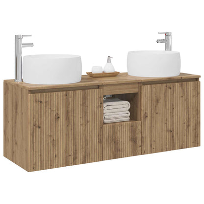 Badkamerkastenset 3 st Artisanaal eiken 49,5 x 44,5 x 66 cm