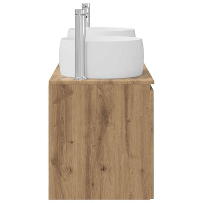 Badkamerkastenset 3 st Artisanaal eiken 49,5 x 44,5 x 66 cm