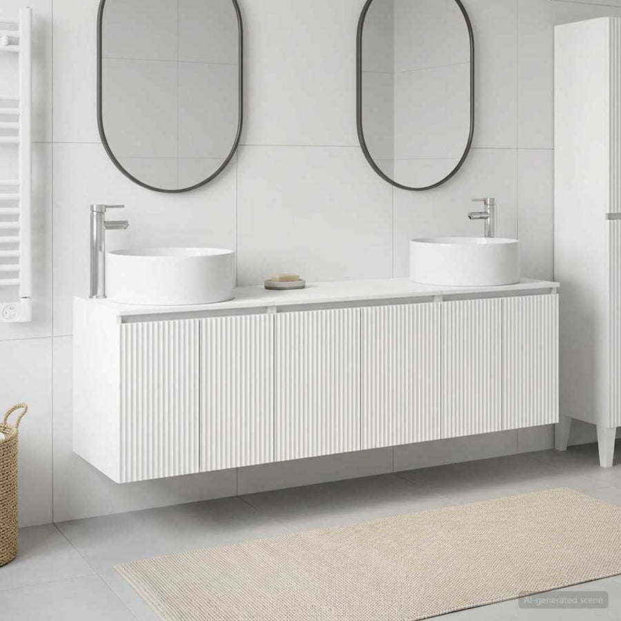 Badkamerkastenset 3 st Wit 49,5 x 44,5 x 65,5 cm Bewerkt hout