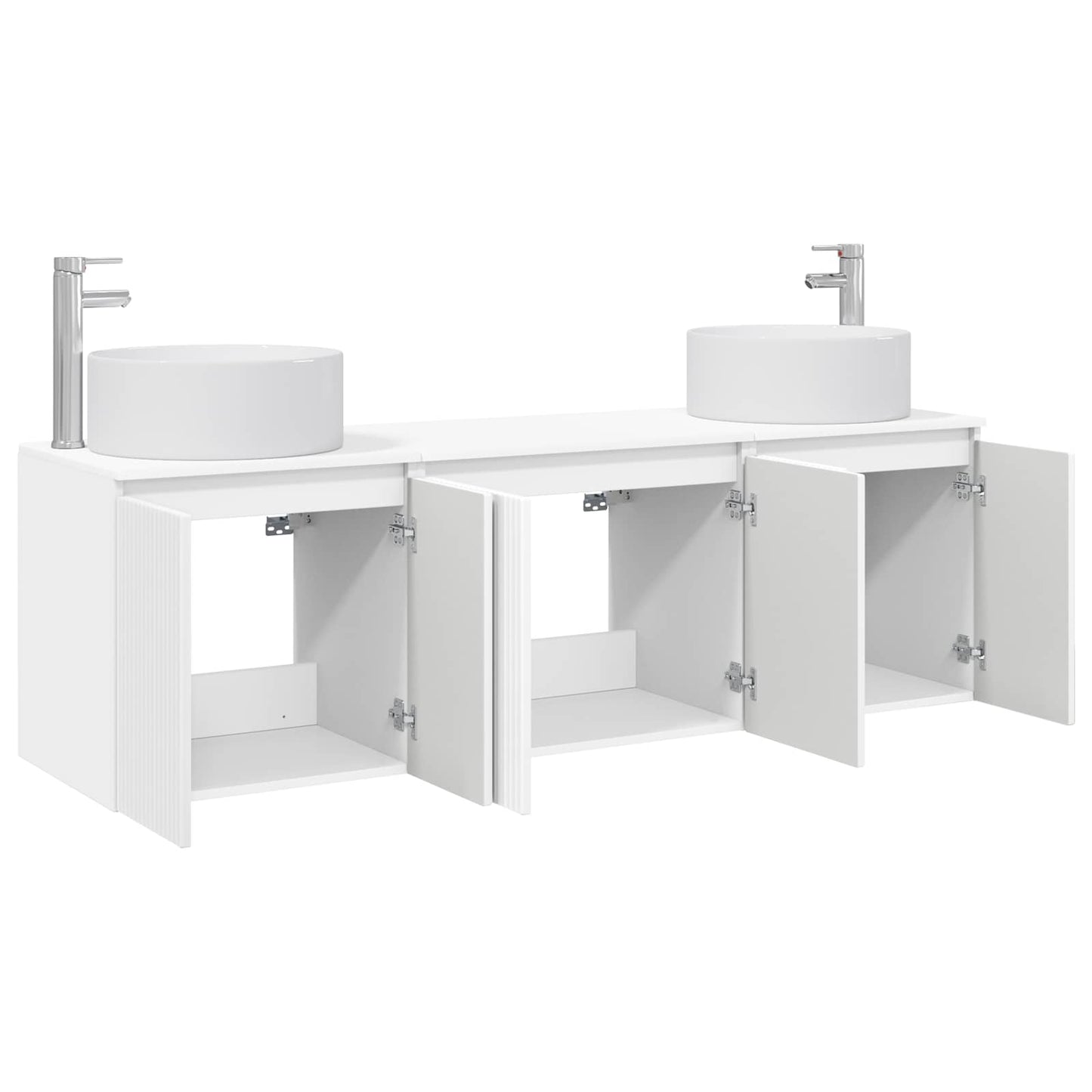 Badkamerkastenset 3 st Wit 49,5 x 44,5 x 65,5 cm Bewerkt hout