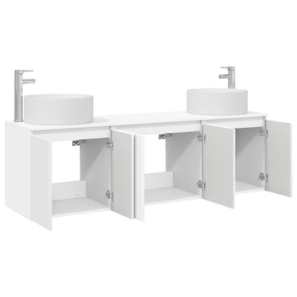 Badkamerkastenset 3 st Wit 49,5 x 44,5 x 65,5 cm Bewerkt hout