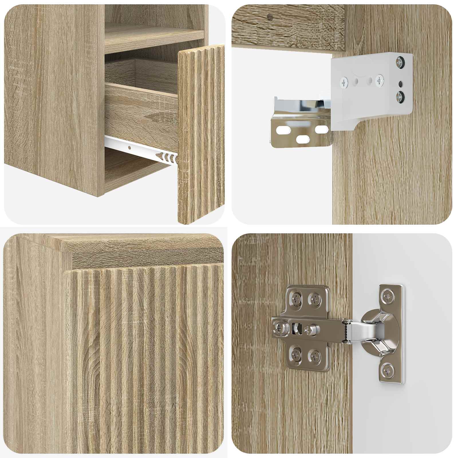 Badkamerkastenset 3 st Sonoma Eiken 49,5 x 44,5 x 65,5 cm