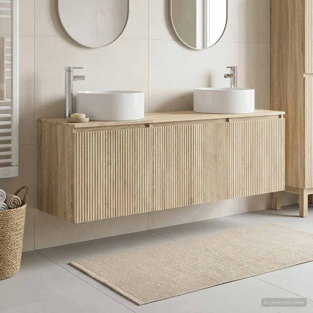 Badkamerkastenset 3 st Sonoma Eiken 49,5 x 44,5 x 65,5 cm