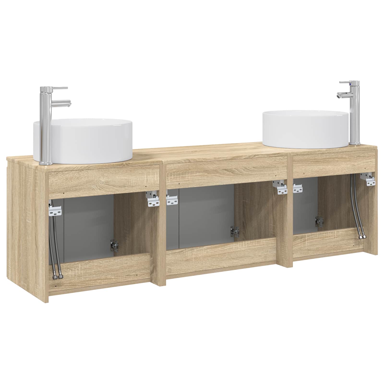 Badkamerkastenset 3 st Sonoma Eiken 49,5 x 44,5 x 65,5 cm