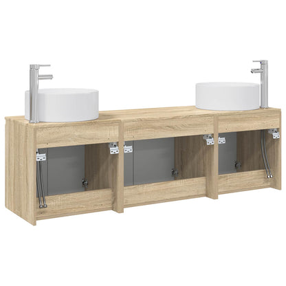 Badkamerkastenset 3 st Sonoma Eiken 49,5 x 44,5 x 65,5 cm