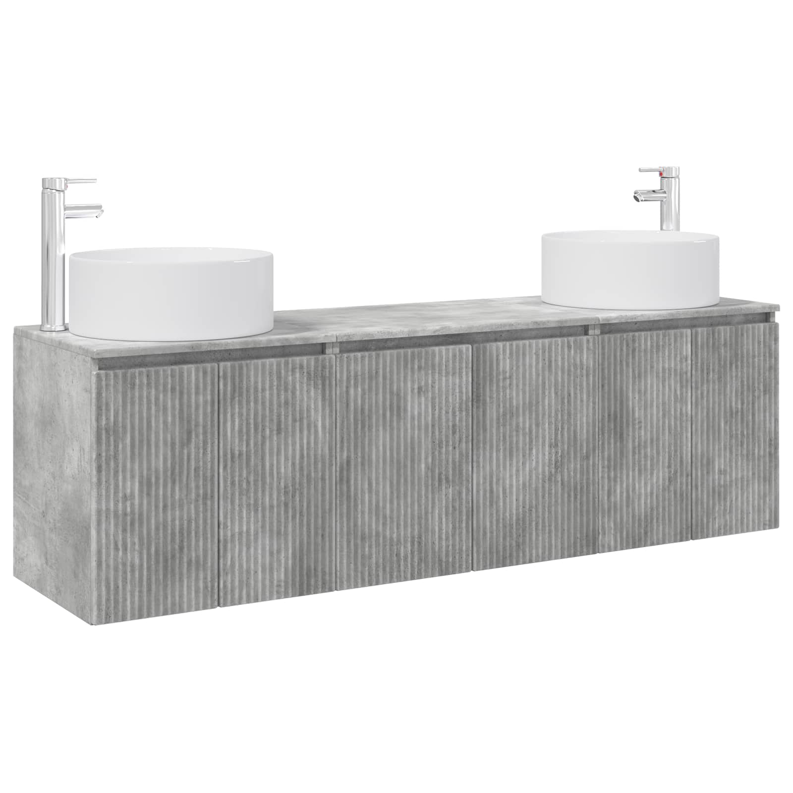 Badkamerkastenset 3 st Betongrijs 49,5 x 44,5 x 65,5 cm