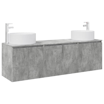 Badkamerkastenset 3 st Betongrijs 49,5 x 44,5 x 65,5 cm