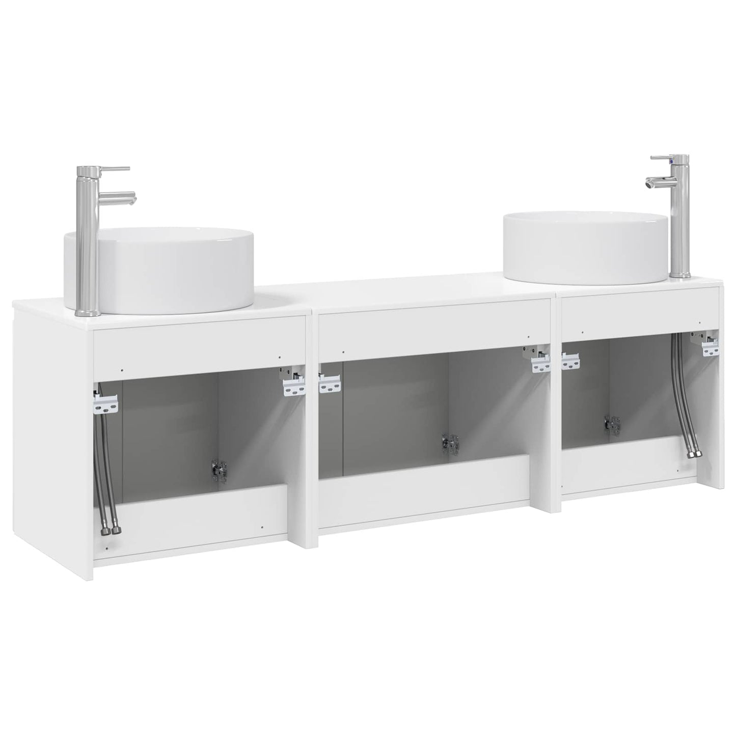 Badkamerkastenset 3 st Hoogglans Wit 49,5 x 44,5 x 65,5 cm