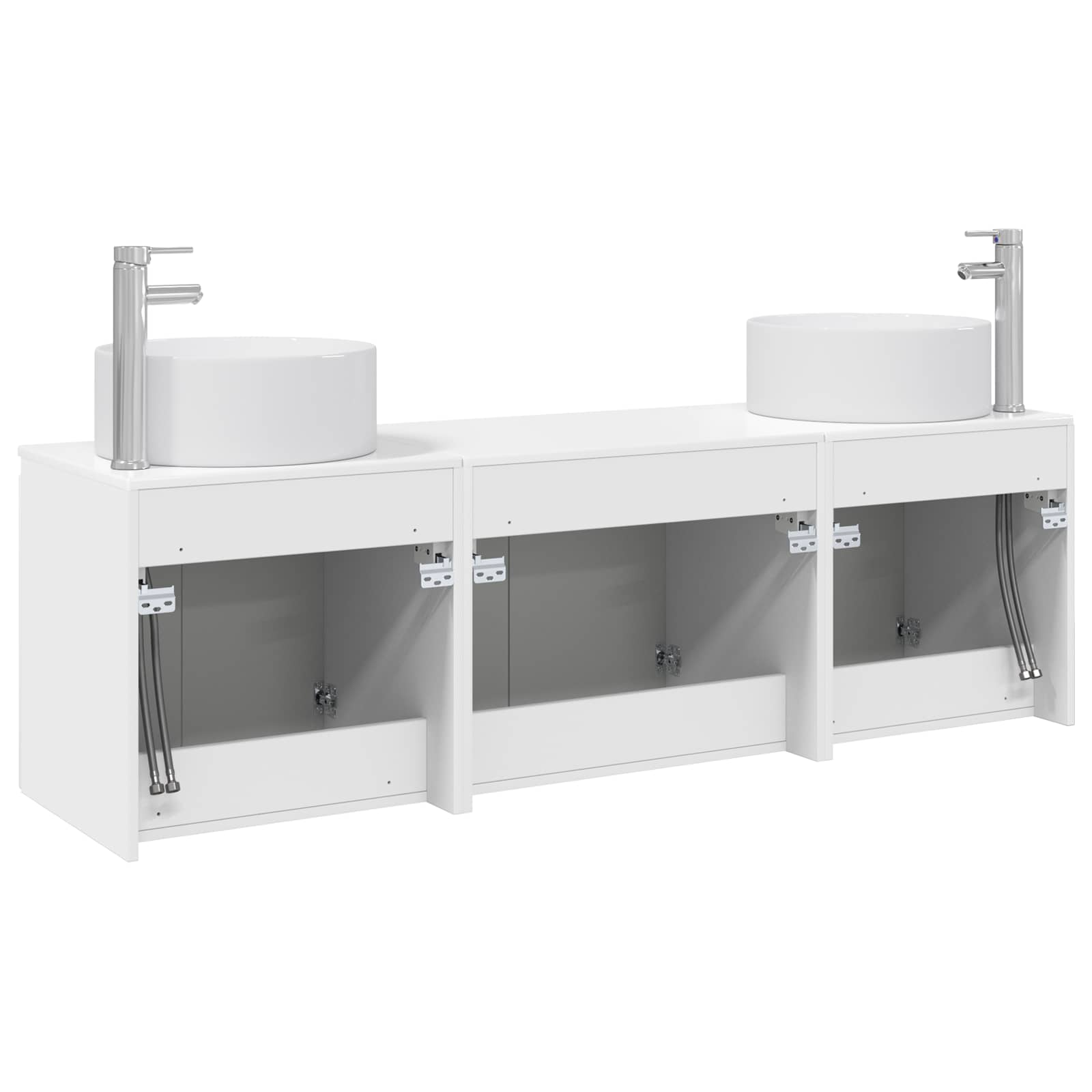 Badkamerkastenset 3 st Hoogglans Wit 49,5 x 44,5 x 65,5 cm