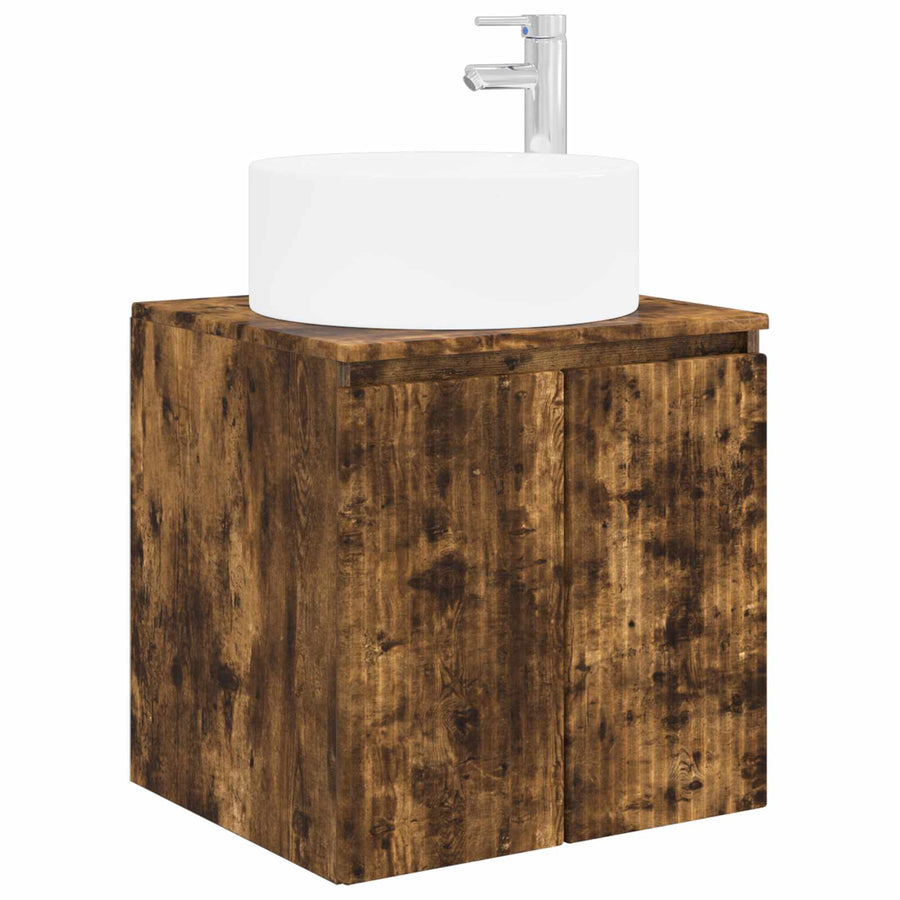 Badkamerkastenset 3 st Gerookt eiken 49,5 x 44,5 x 65,5 cm