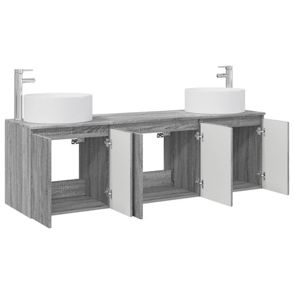 Badkamerkastenset 3 st Grijs Sonoma 49,5 x 44,5 x 65,5 cm