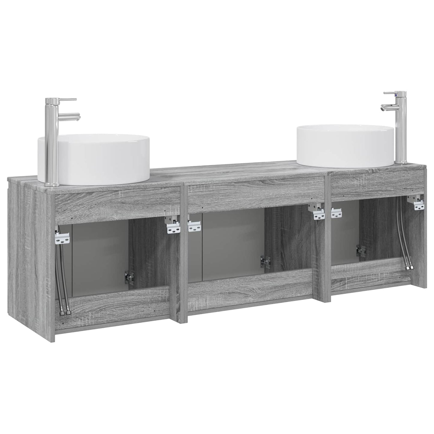 Badkamerkastenset 3 st Grijs Sonoma 49,5 x 44,5 x 65,5 cm