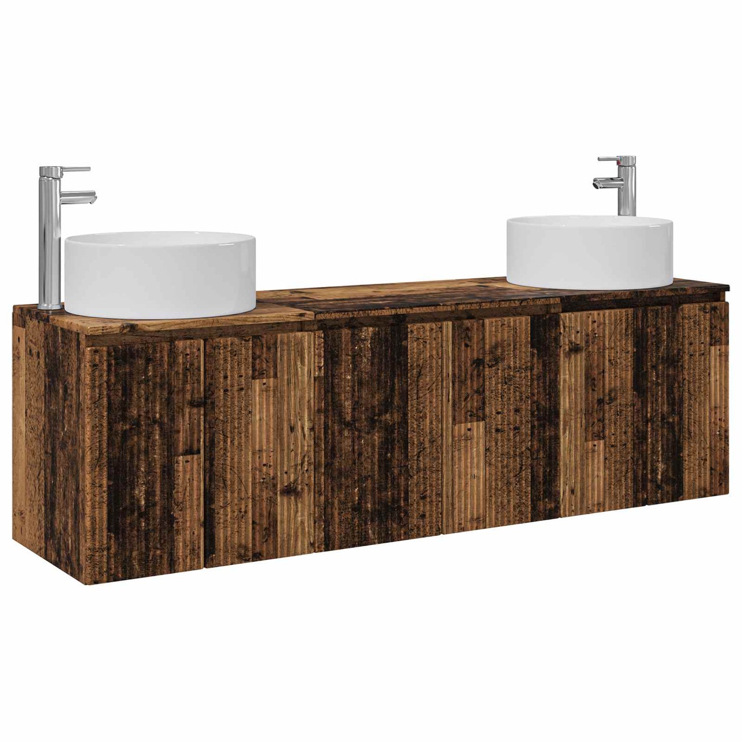 Badkamerkastenset 3 st Oud hout 49,5 x 44,5 x 65,5 cm