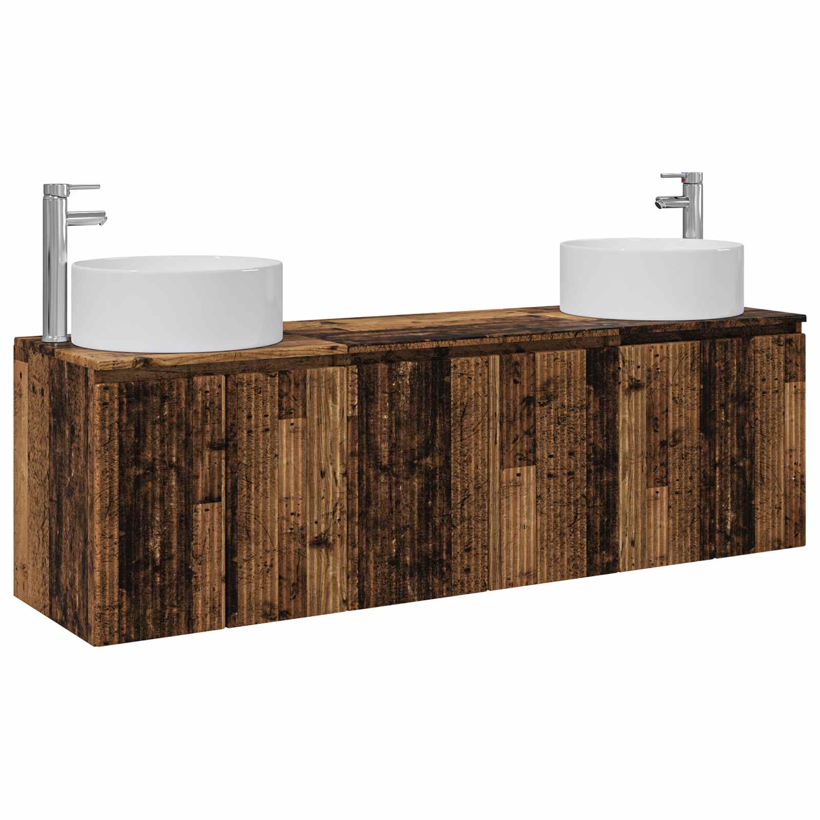 Badkamerkastenset 3 st Oud hout 49,5 x 44,5 x 65,5 cm