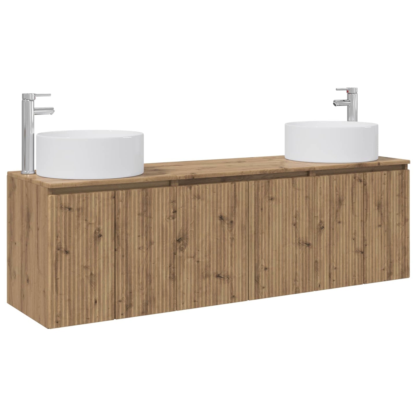 Badkamerkastenset 3 st Artisanaal eiken 49,5 x 44,5 x 65,5 cm