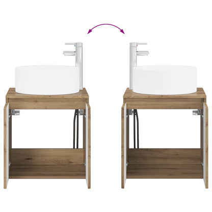 Badkamerkastenset 3 st Artisanaal eiken 49,5 x 44,5 x 65,5 cm
