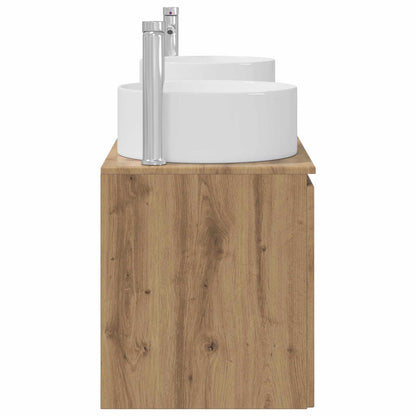 Badkamerkastenset 3 st Artisanaal eiken 49,5 x 44,5 x 65,5 cm