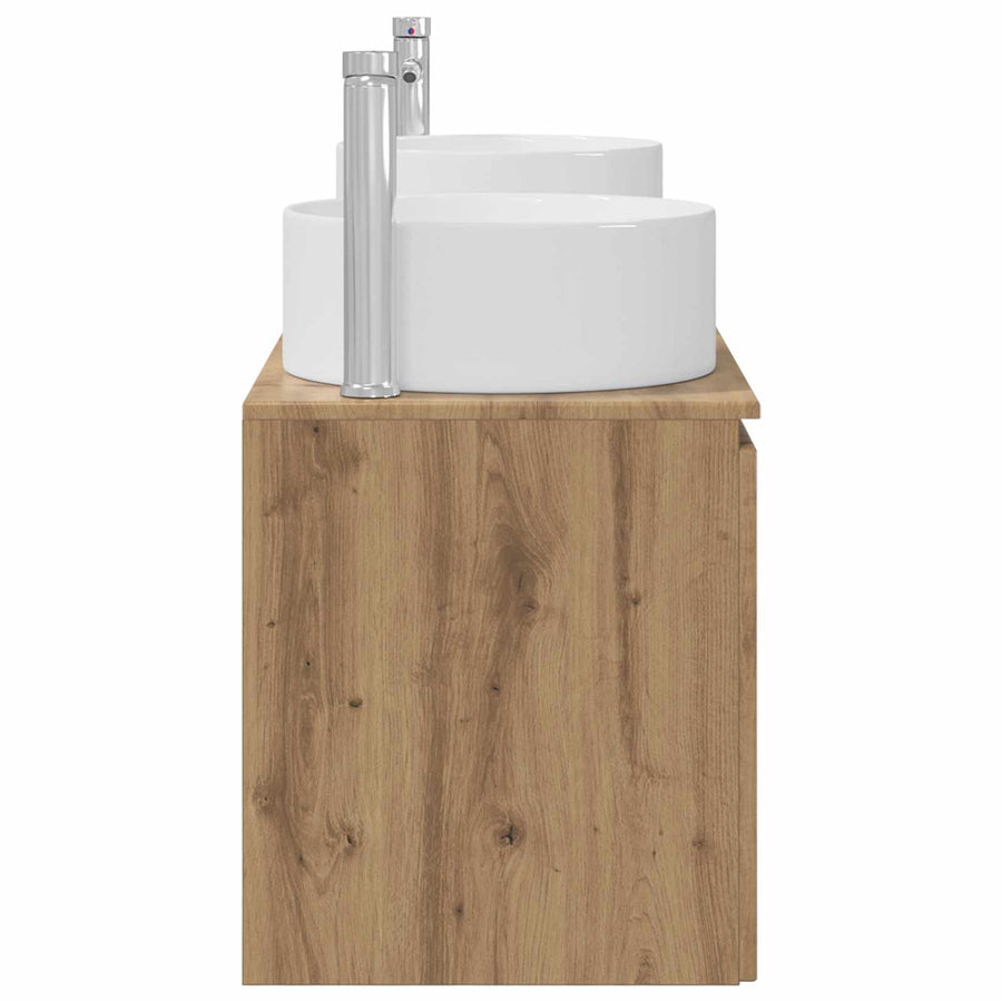 Badkamerkastenset 3 st Artisanaal eiken 49,5 x 44,5 x 65,5 cm
