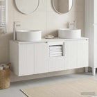 Badkamerkastenset 3 st Wit 49,5 x 44,5 x 65,5 cm Bewerkt hout