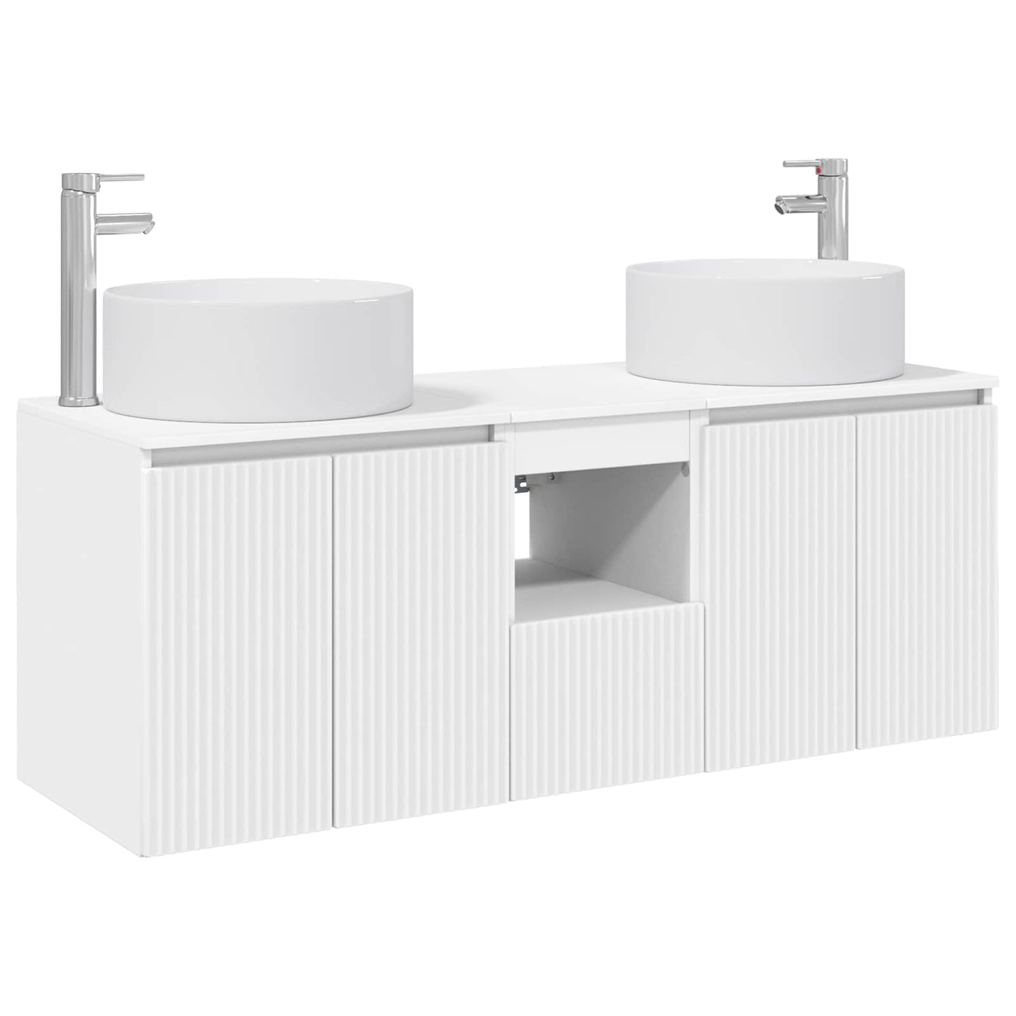 Badkamerkastenset 3 st Wit 49,5 x 44,5 x 65,5 cm Bewerkt hout