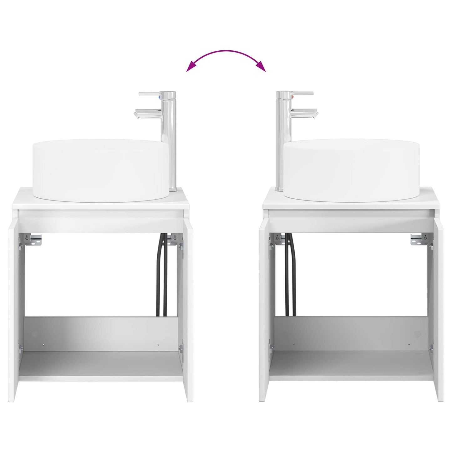 Badkamerkastenset 3 st Wit 49,5 x 44,5 x 65,5 cm Bewerkt hout