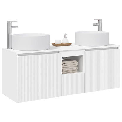 Badkamerkastenset 3 st Wit 49,5 x 44,5 x 65,5 cm Bewerkt hout