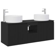 Badkamerkastenset 3 st Zwart 49,5 x 44,5 x 65,5 cm Bewerkt hout