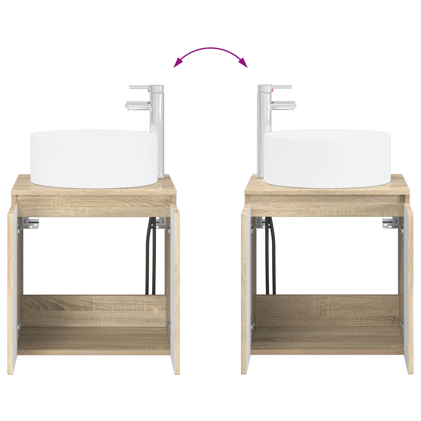 Badkamerkastenset 3 st Sonoma Eiken 49,5 x 44,5 x 65,5 cm