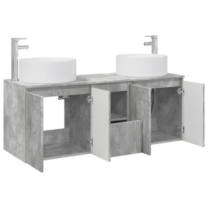 Badkamerkastenset 3 st Betongrijs 49,5 x 44,5 x 65,5 cm