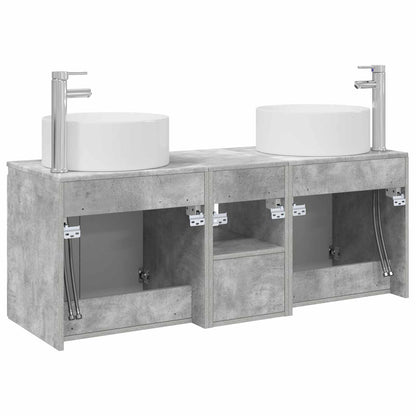 Badkamerkastenset 3 st Betongrijs 49,5 x 44,5 x 65,5 cm