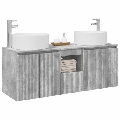 Badkamerkastenset 3 st Betongrijs 49,5 x 44,5 x 65,5 cm