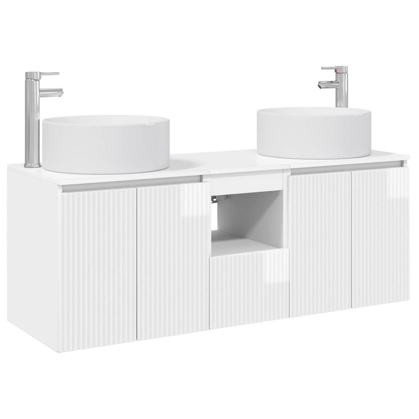 Badkamerkastenset 3 st Hoogglans Wit 49,5 x 44,5 x 65,5 cm