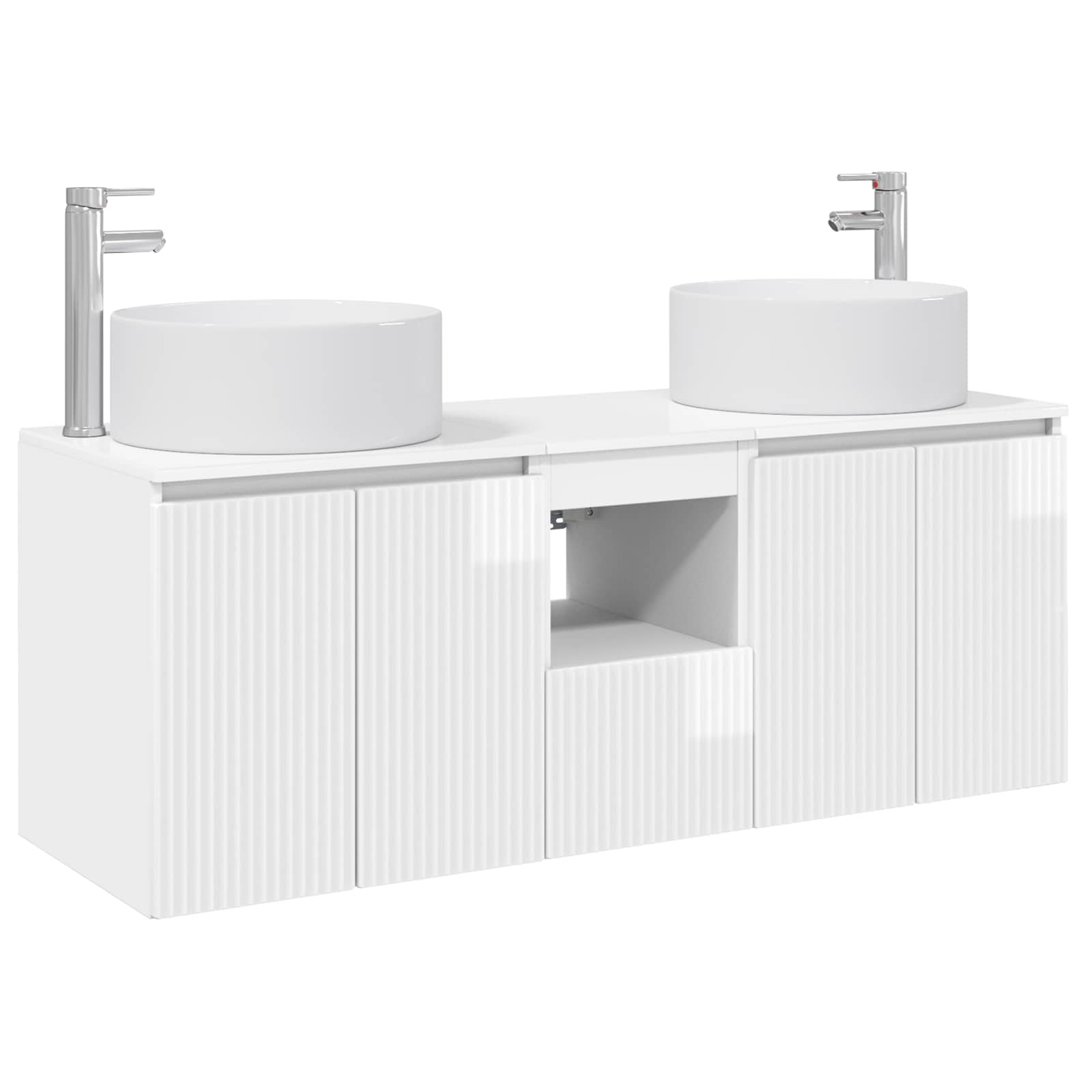 Badkamerkastenset 3 st Hoogglans Wit 49,5 x 44,5 x 65,5 cm