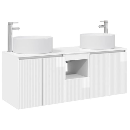 Badkamerkastenset 3 st Hoogglans Wit 49,5 x 44,5 x 65,5 cm