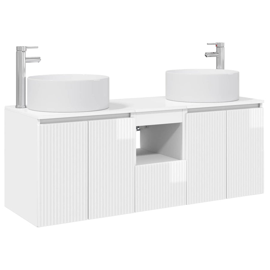 Badkamerkastenset 3 st Hoogglans Wit 49,5 x 44,5 x 65,5 cm