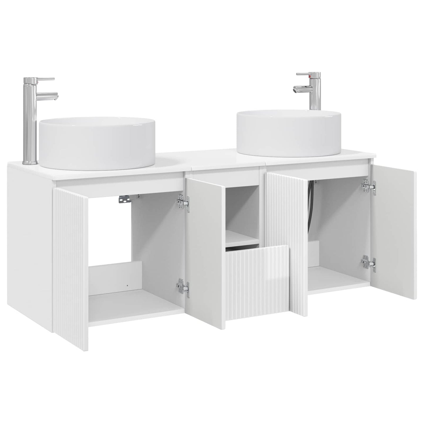 Badkamerkastenset 3 st Hoogglans Wit 49,5 x 44,5 x 65,5 cm