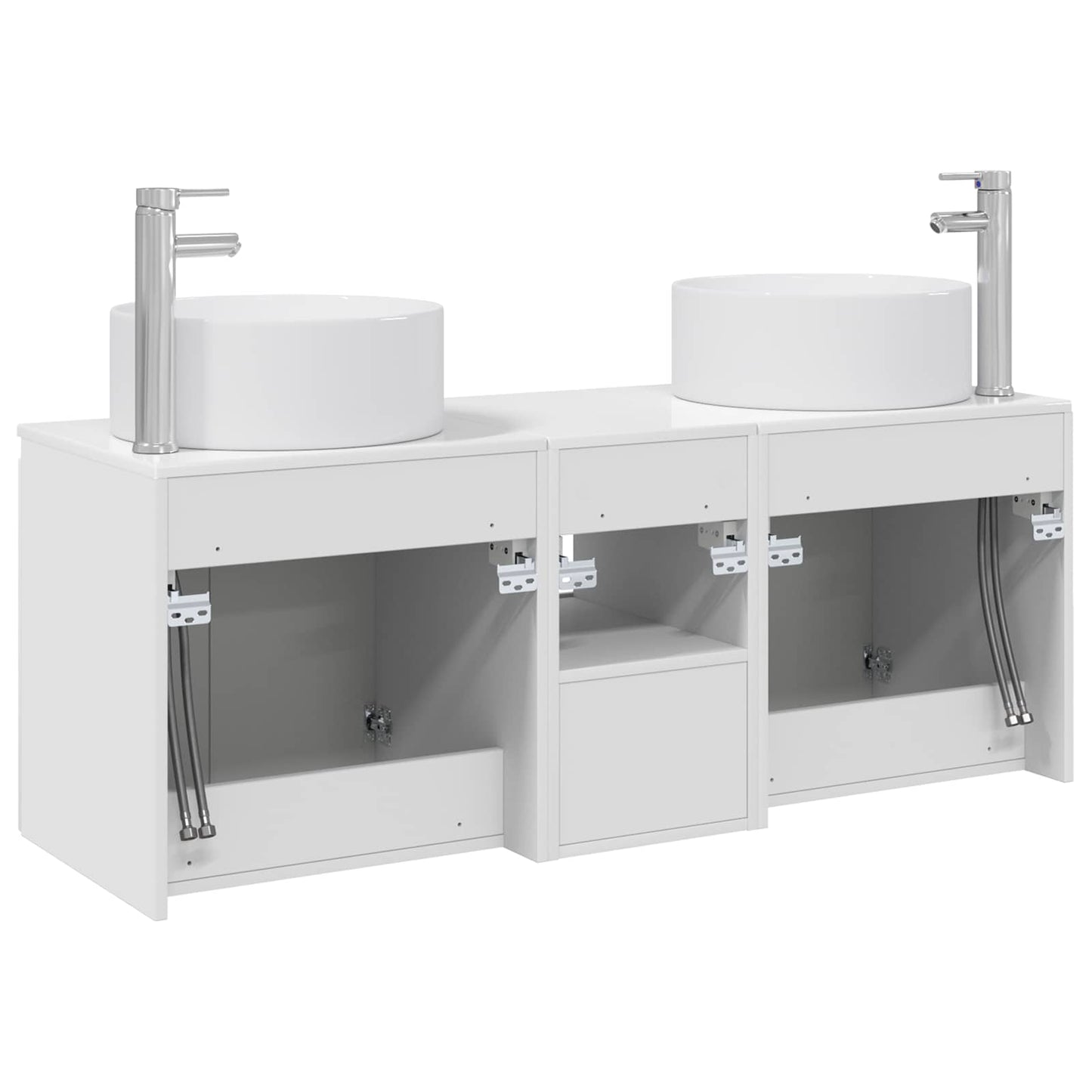 Badkamerkastenset 3 st Hoogglans Wit 49,5 x 44,5 x 65,5 cm
