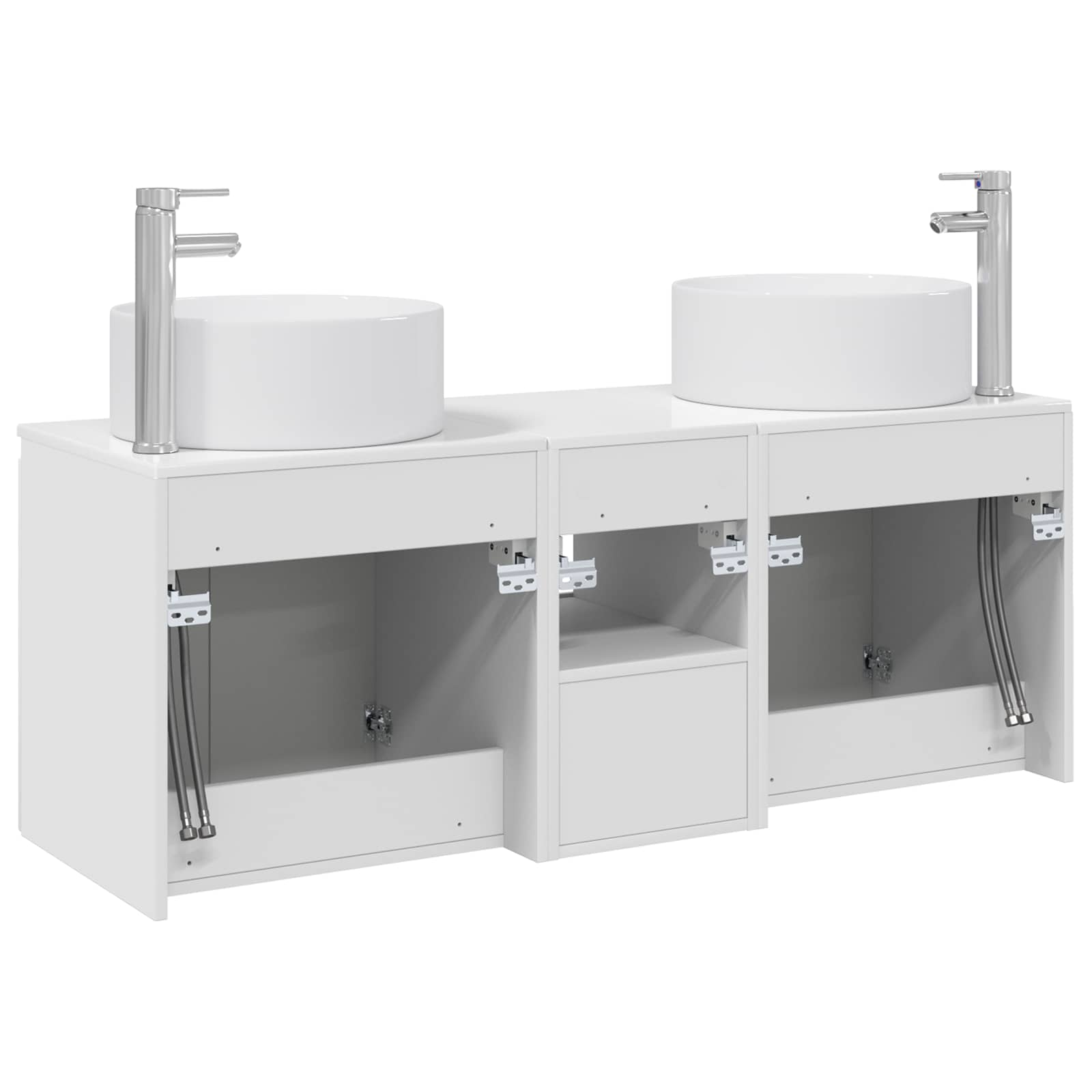 Badkamerkastenset 3 st Hoogglans Wit 49,5 x 44,5 x 65,5 cm