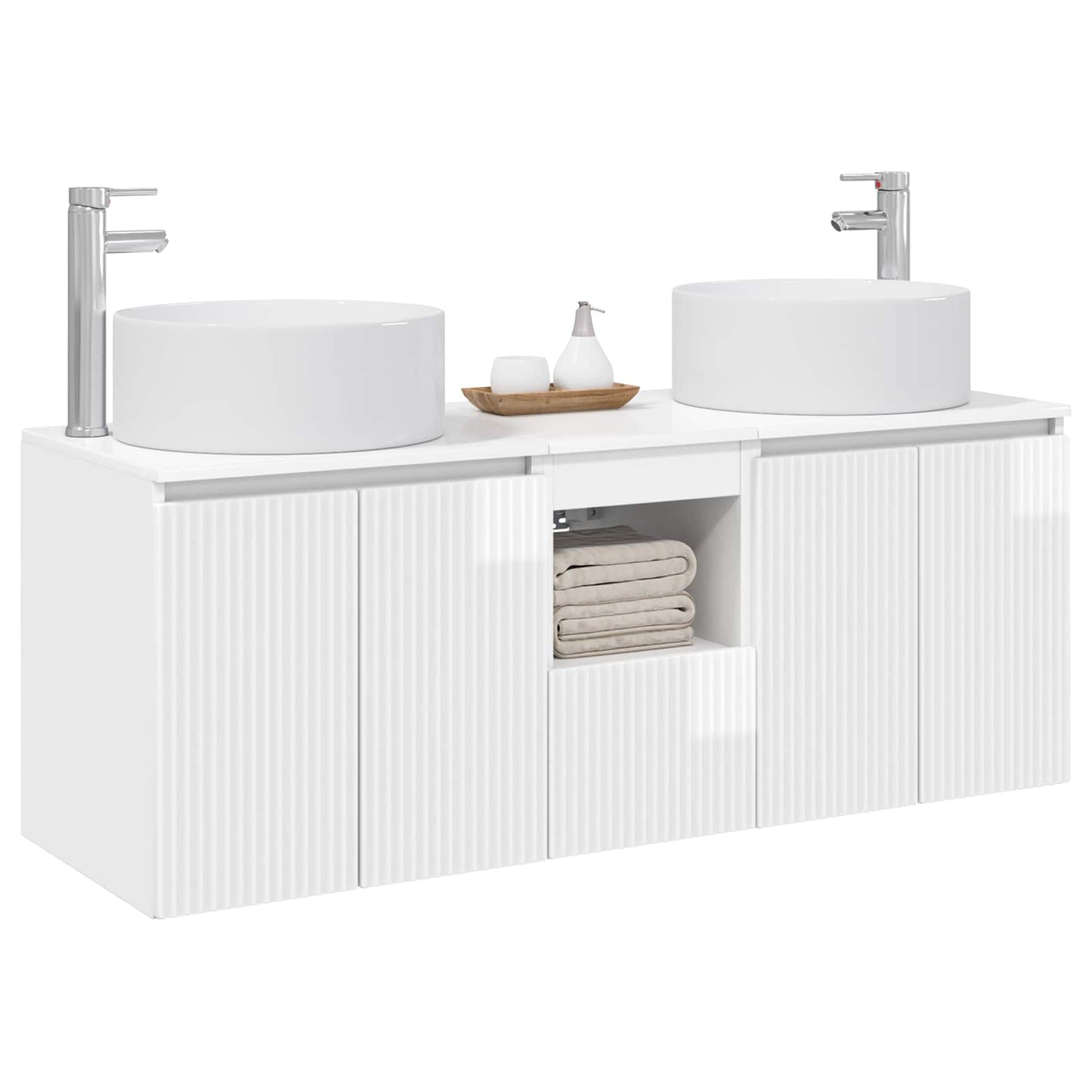 Badkamerkastenset 3 st Hoogglans Wit 49,5 x 44,5 x 65,5 cm