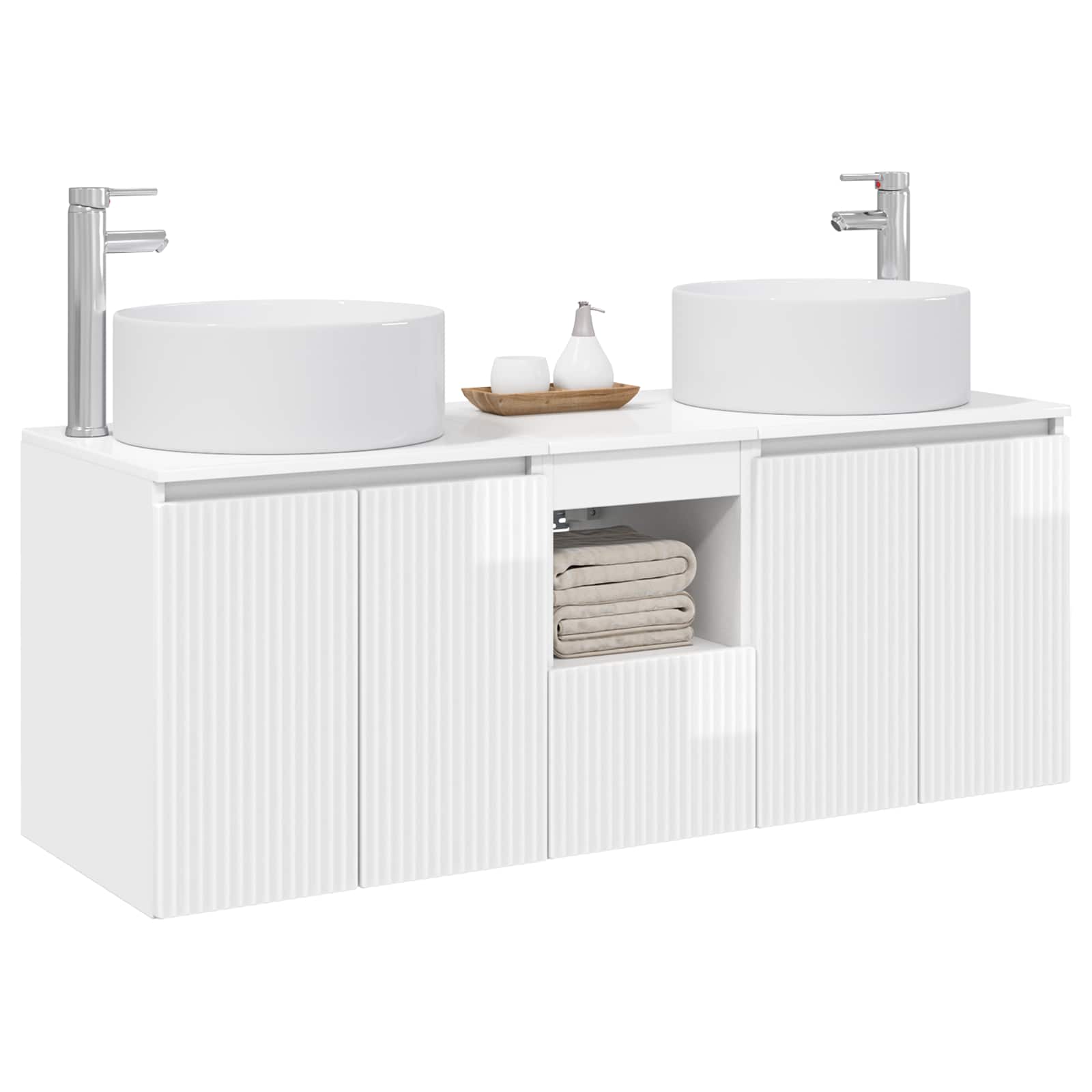 Badkamerkastenset 3 st Hoogglans Wit 49,5 x 44,5 x 65,5 cm