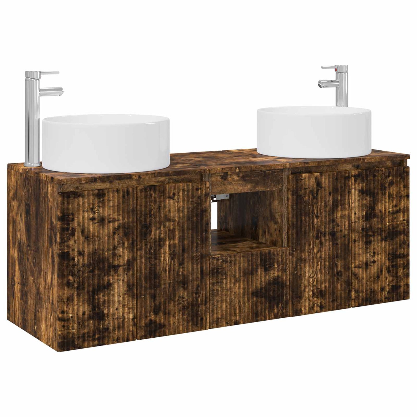 Badkamerkastenset 3 st Gerookt eiken 49,5 x 44,5 x 65,5 cm