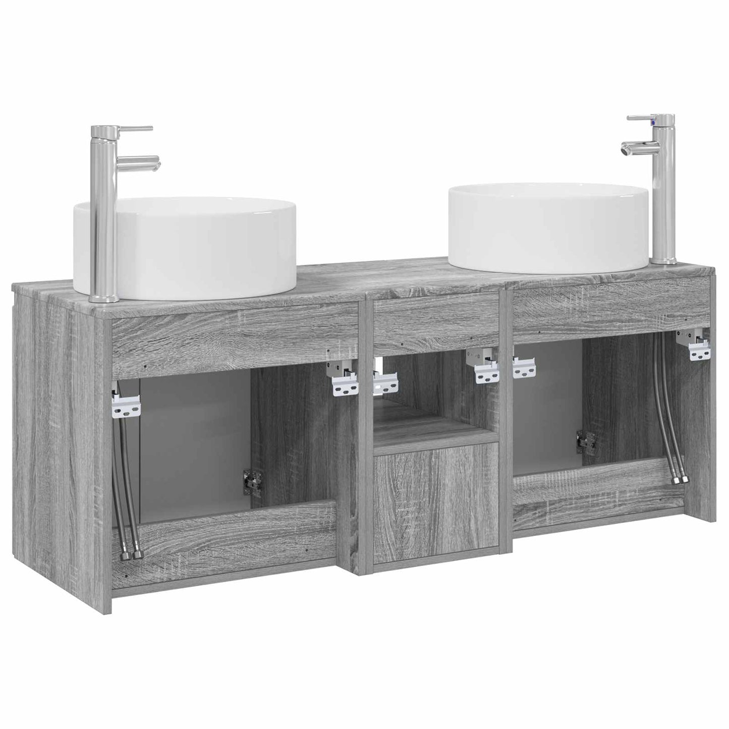 Badkamerkastenset 3 st Grijs Sonoma 49,5 x 44,5 x 65,5 cm