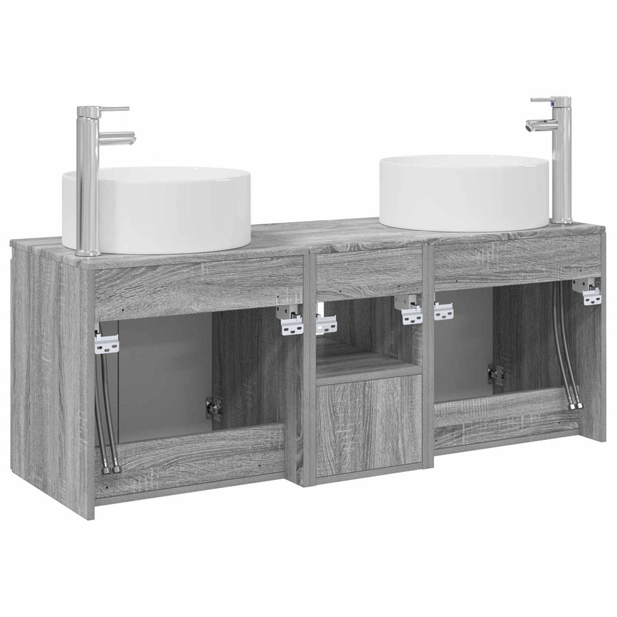 Badkamerkastenset 3 st Grijs Sonoma 49,5 x 44,5 x 65,5 cm