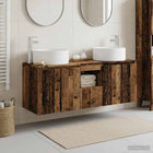 Badkamerkastenset 3 st Oud hout 49,5 x 44,5 x 65,5 cm