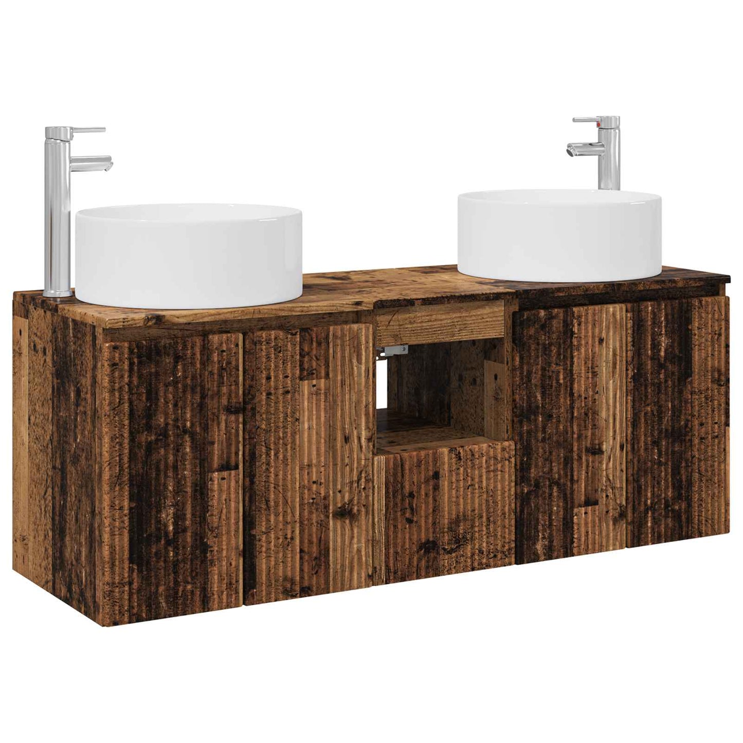 Badkamerkastenset 3 st Oud hout 49,5 x 44,5 x 65,5 cm
