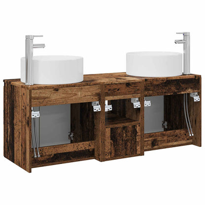 Badkamerkastenset 3 st Oud hout 49,5 x 44,5 x 65,5 cm